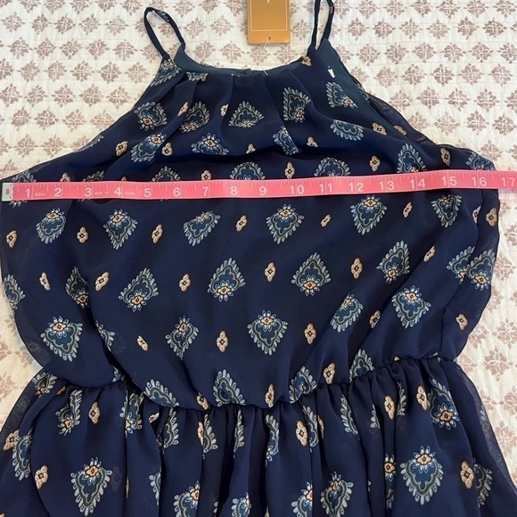 NWT Francesca’s Navy Blue Halter Cinch Waist Mini Dress Size Small - Picture 17 of 17